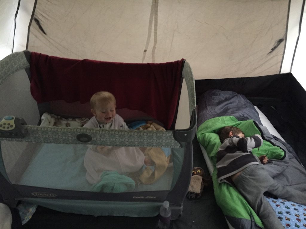 tenting, sleeping, pack and play