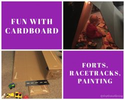young children, indoor play, cardboard