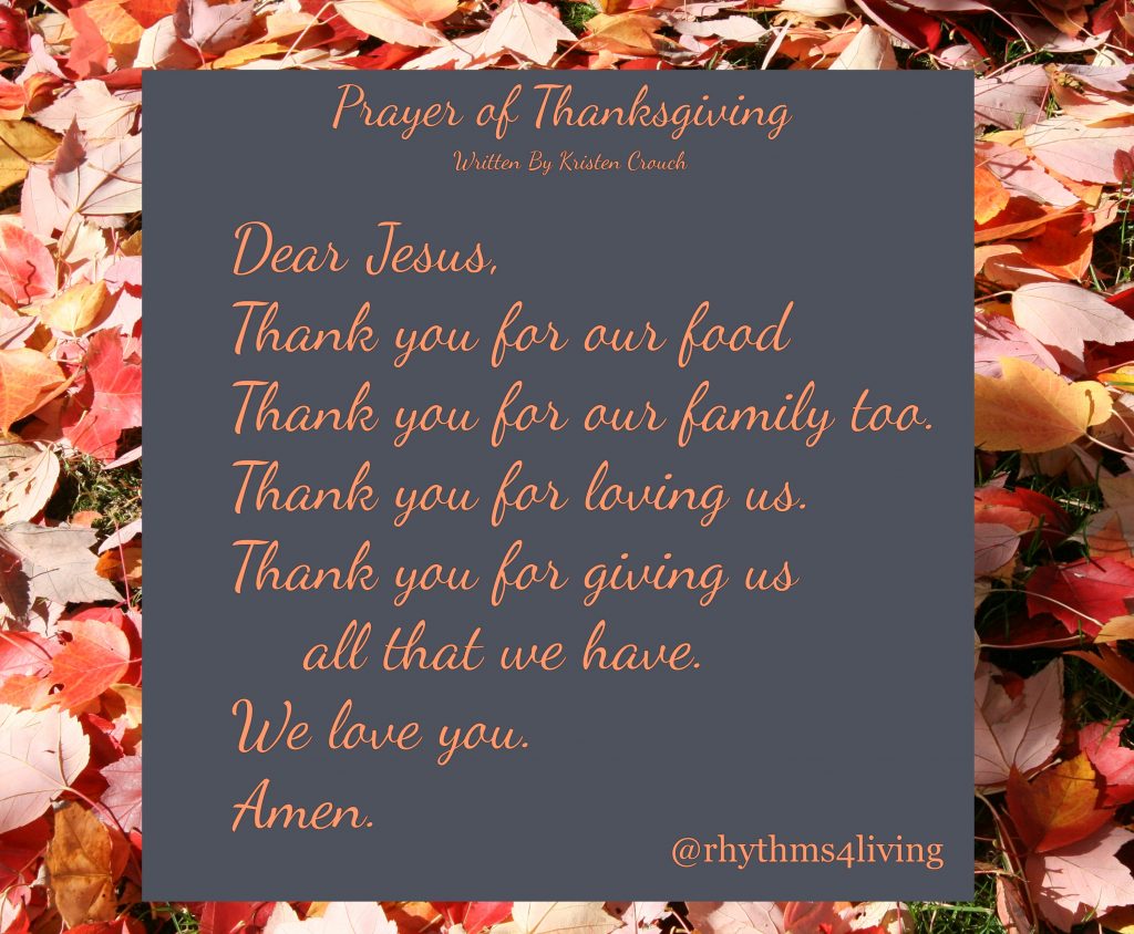 Prayer of thanksgiving lyrics 1