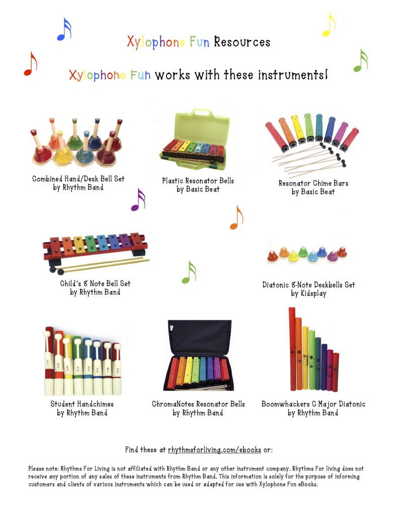 xylophone notes chart